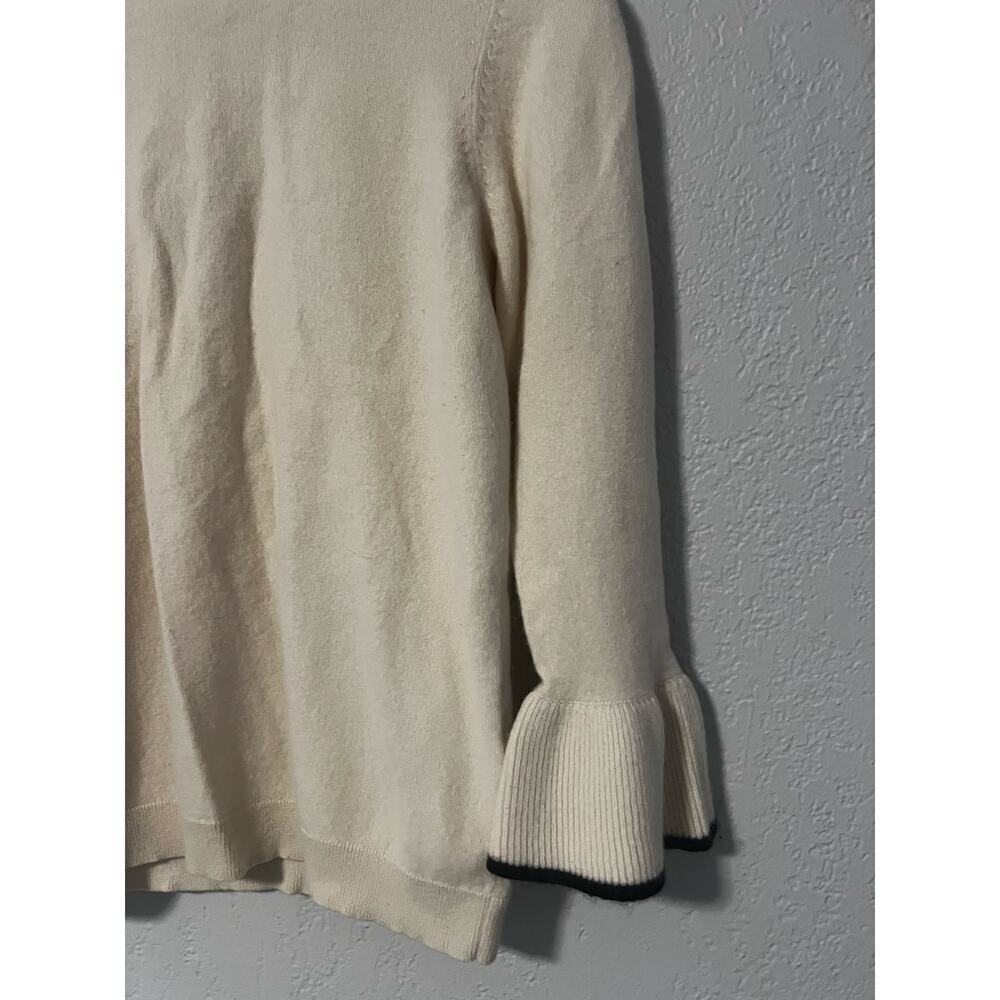 Veronica Beard Cashmere Mar Bell Sleeve Mock Neck Crew Sweater - Picture 3 of 7